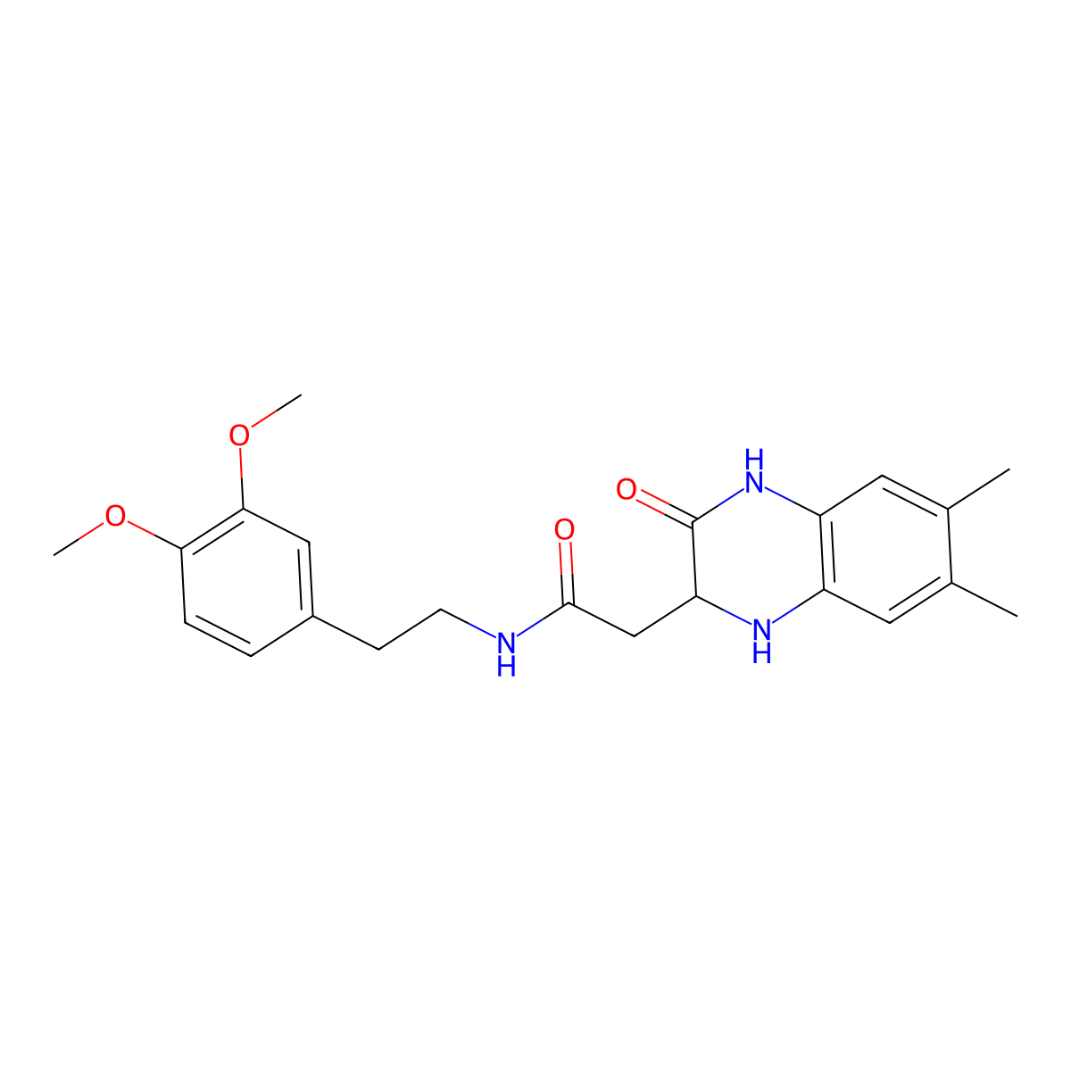 N-[2-(3,4-dimethoxyphenyl)ethyl]-2-(6,7-dimethyl-3-oxo-1,2,3,4-tetrahydroquinoxalin-2-yl)acetamide molecular structure, CAS 1009790-65-1