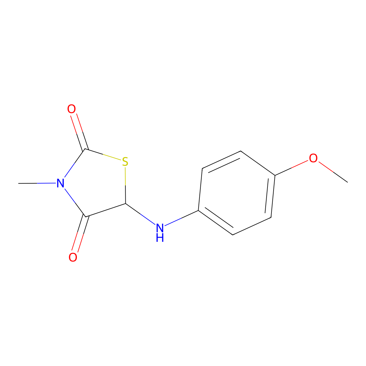 5-(4-Methoxyanilino)-3-methyl-1,3-thiazolidine-2,4-dione molecular structure, CAS 1009792-25-9