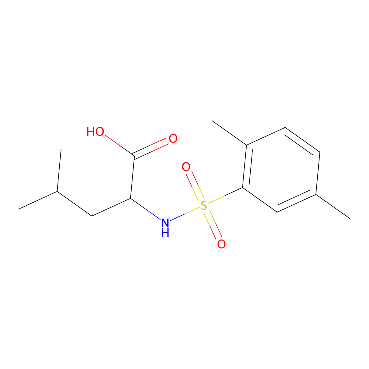 ((2,5-Dimethylphenyl)sulfonyl)leucine molecular structure, CAS 1009793-82-1