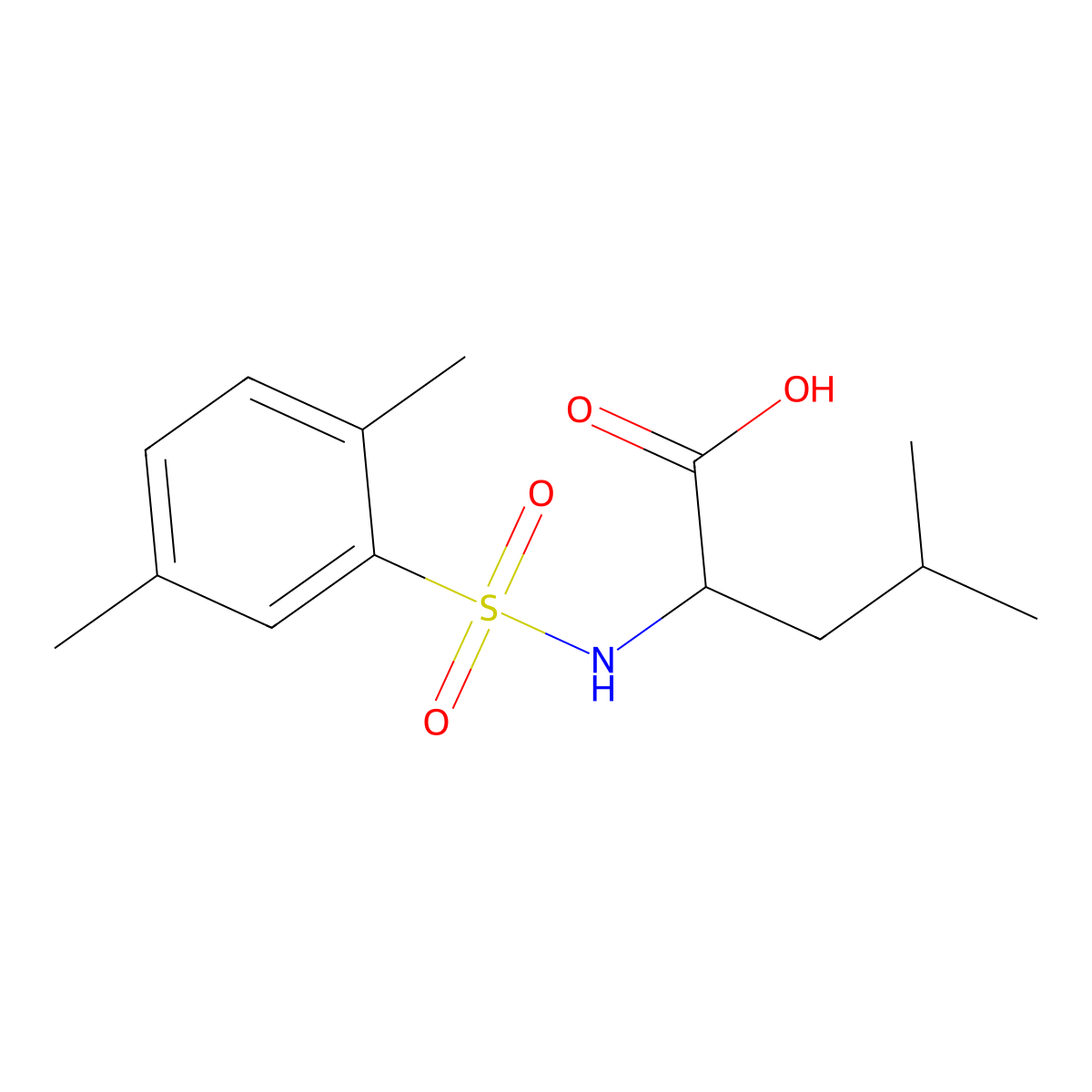 ((2,5-Dimethylphenyl)sulfonyl)leucine molecular structure, CAS 1009793-82-1