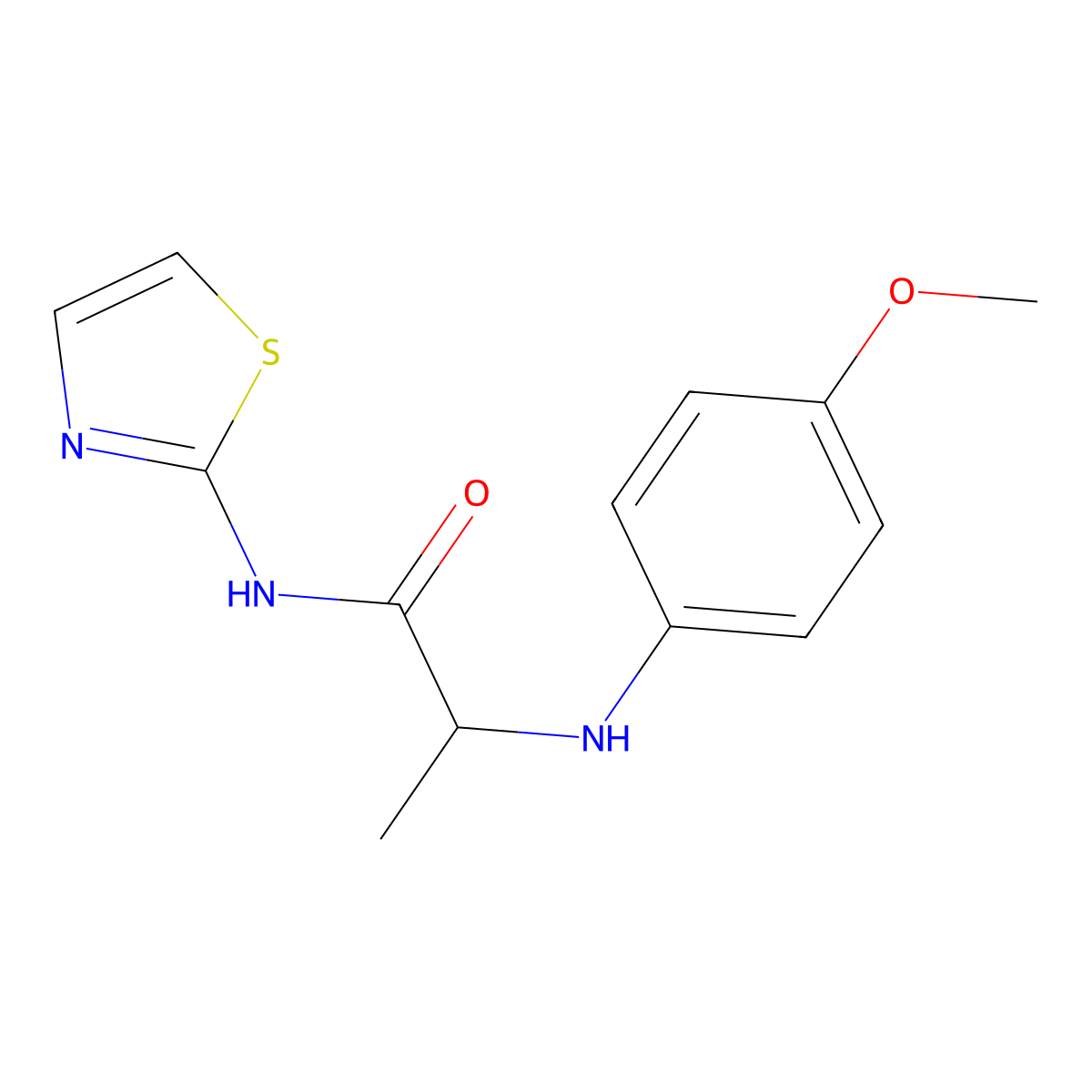 N~2~-(4-methoxyphenyl)-N-1,3-thiazol-2-ylalaninamide molecular structure, CAS 1009793-96-7