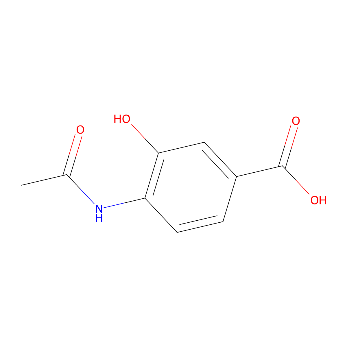 4-Acetamido-3-hydroxybenzoic acid molecular structure, CAS 10098-40-5