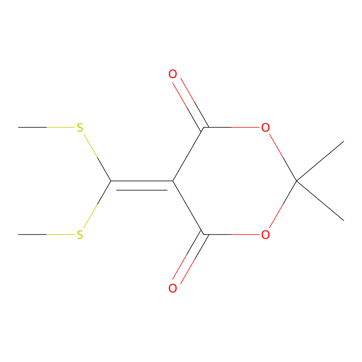 5-[Bis(methylsulfanyl)methylidene]-2,2-dimethyl-1,3-dioxane-4,6-dione molecular structure, CAS 100981-05-3