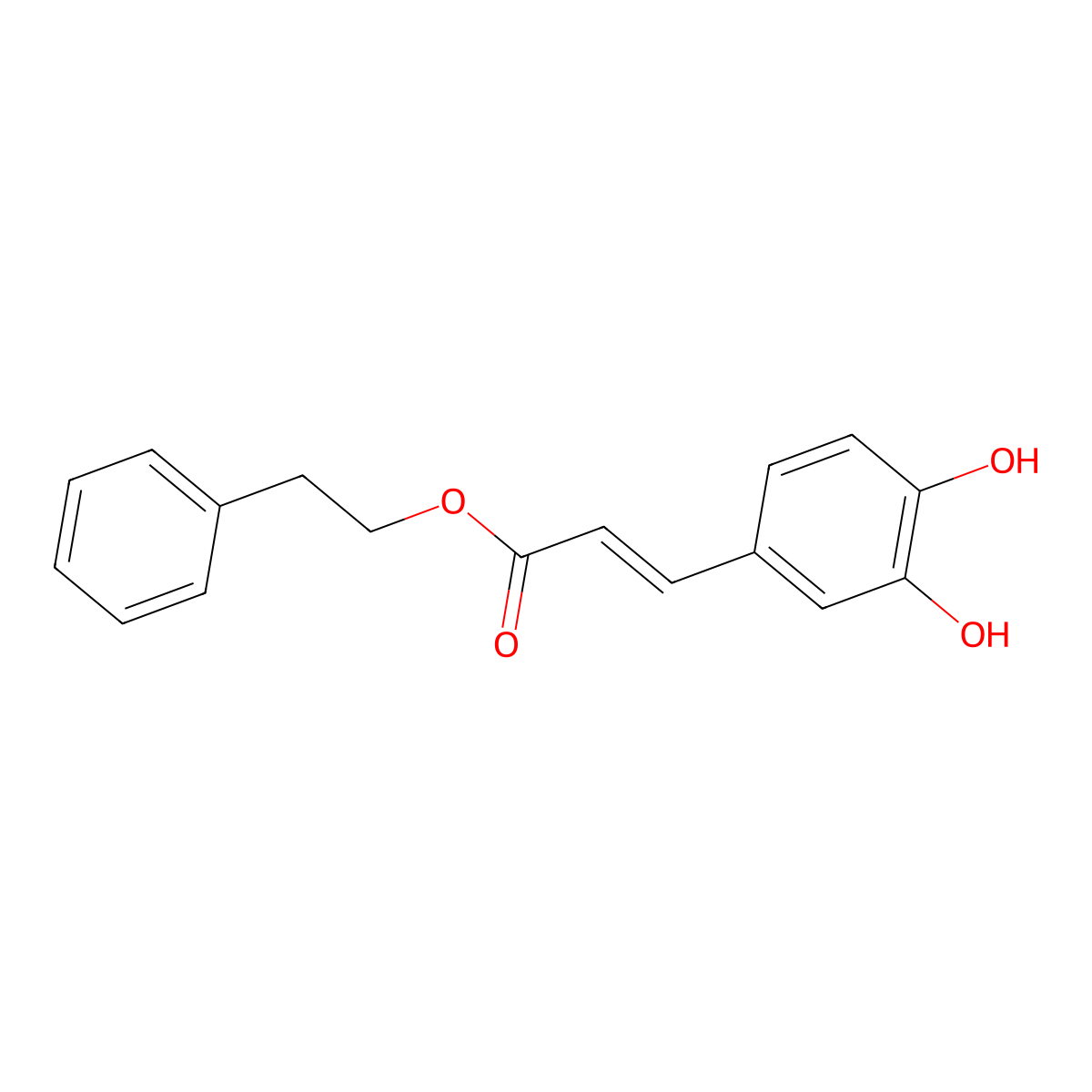 Caffeic Acid Phenethyl Ester molecular structure, CAS 100981-80-4