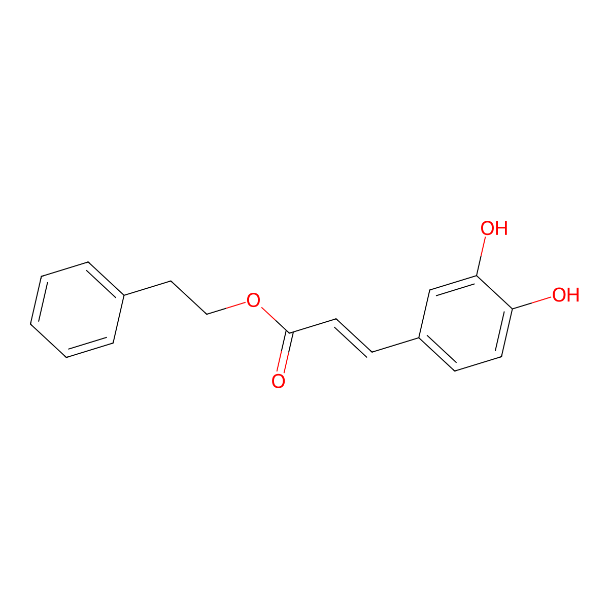 Caffeic Acid Phenethyl Ester molecular structure, CAS 100981-80-4