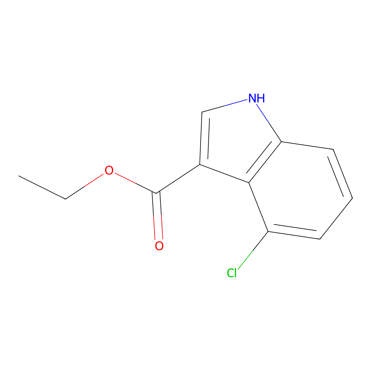 Ethyl 4-chloro-1H-indole-3-carboxylate molecular structure, CAS 1009818-70-5