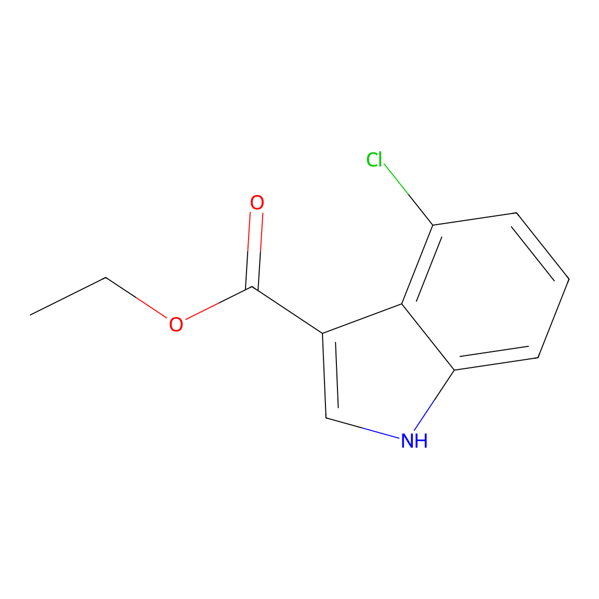 Ethyl 4-chloro-1H-indole-3-carboxylate molecular structure, CAS 1009818-70-5