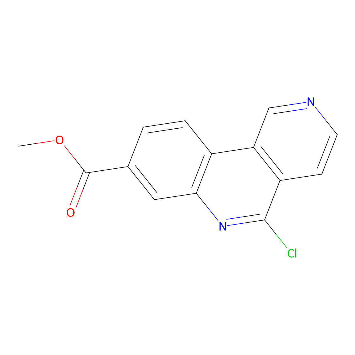 Methyl 5-chlorobenzo[c][2,6]naphthyridine-8-carboxylate molecular structure, CAS 1009826-84-9