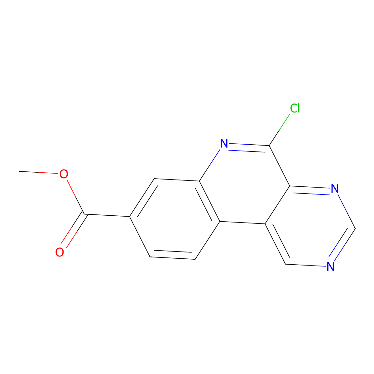 Methyl 5-chloropyrimido(4,5-c)quinoline-8-carboxylate molecular structure, CAS 1009826-97-4
