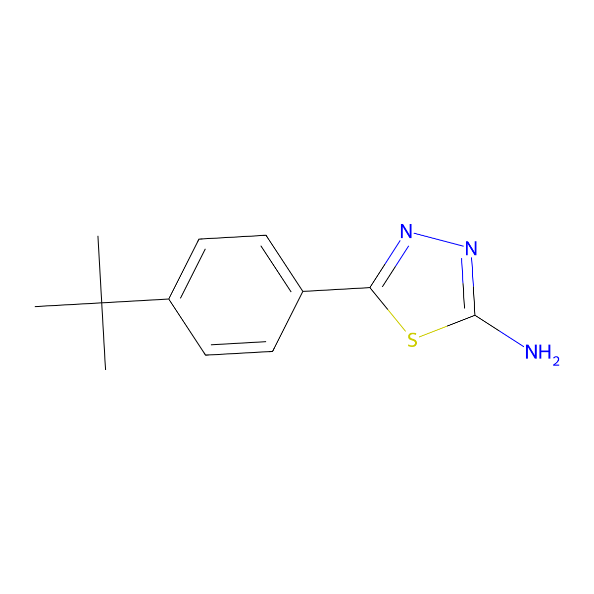 5-(4-tert-Butylphenyl)-1,3,4-thiadiazol-2-amine molecular structure, CAS 100987-04-0