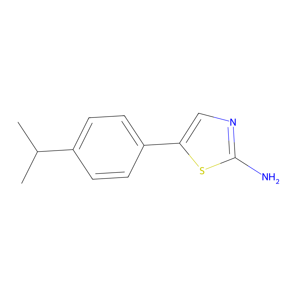 2-Thiazolamine, 5-[4-(1-methylethyl)phenyl]- molecular structure, CAS 100987-90-4