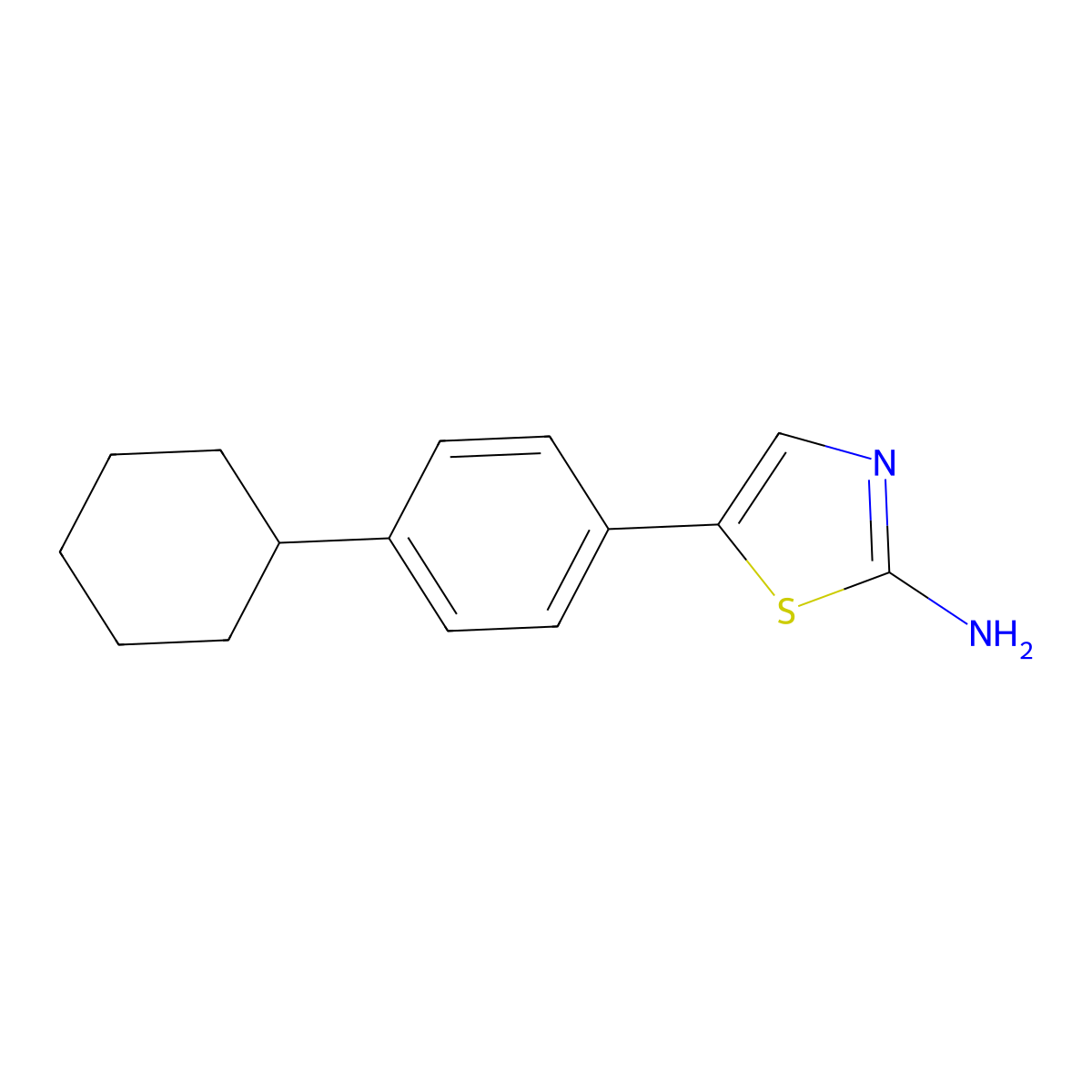 5-(4-Cyclohexylphenyl)thiazol-2-amine molecular structure, CAS 100987-92-6