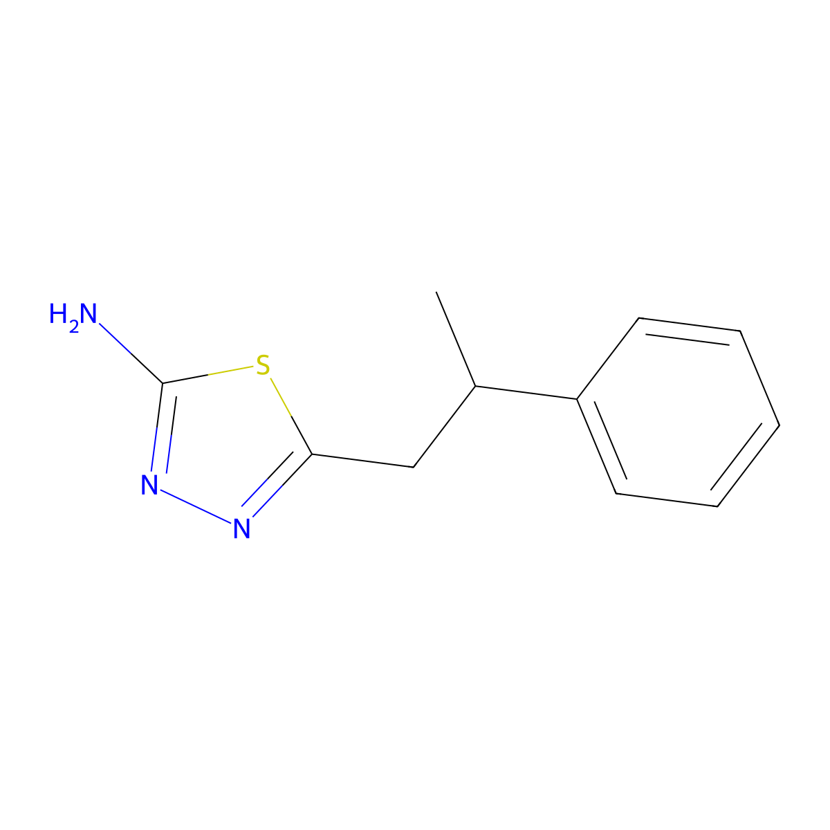 5-(2-Phenylpropyl)-1,3,4-thiadiazol-2-amine molecular structure, CAS 100988-20-3