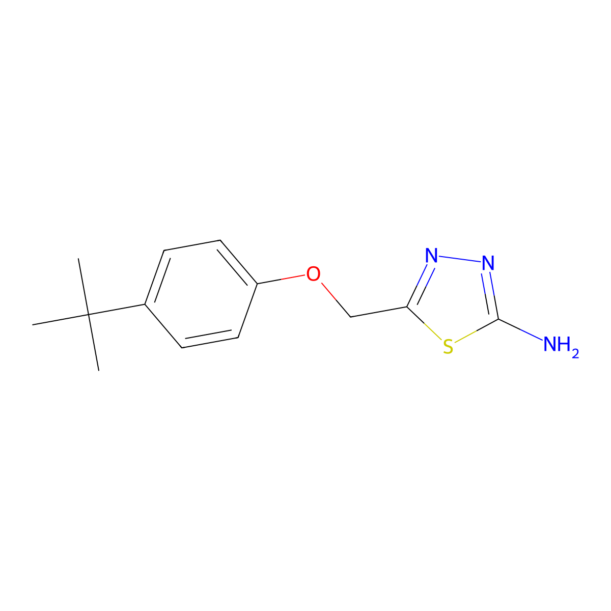 5-[(4-Tert-butylphenoxy)methyl]-1,3,4-thiadiazol-2-amine molecular structure, CAS 100988-22-5