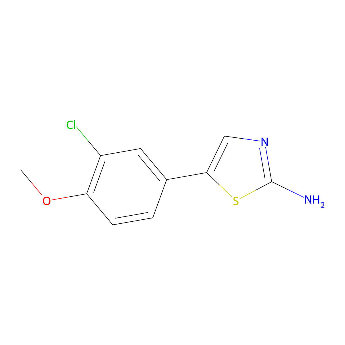 5-(3-Chloro-4-methoxyphenyl)thiazol-2-amine molecular structure, CAS 100988-25-8