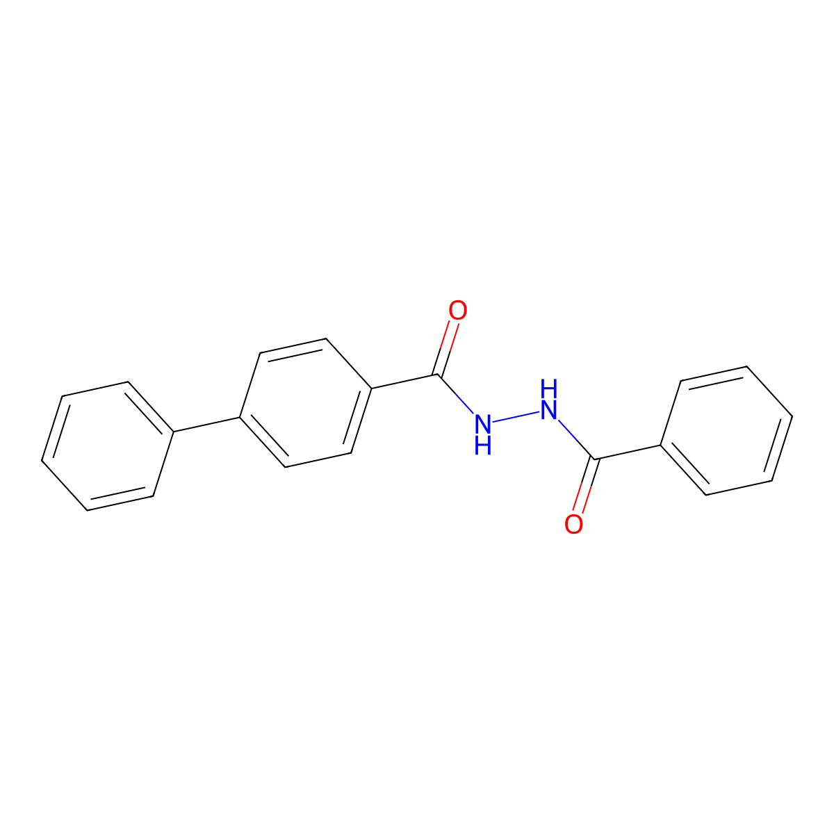 N'-benzoyl-4-biphenylcarbohydrazide molecular structure, CAS 100989-00-2