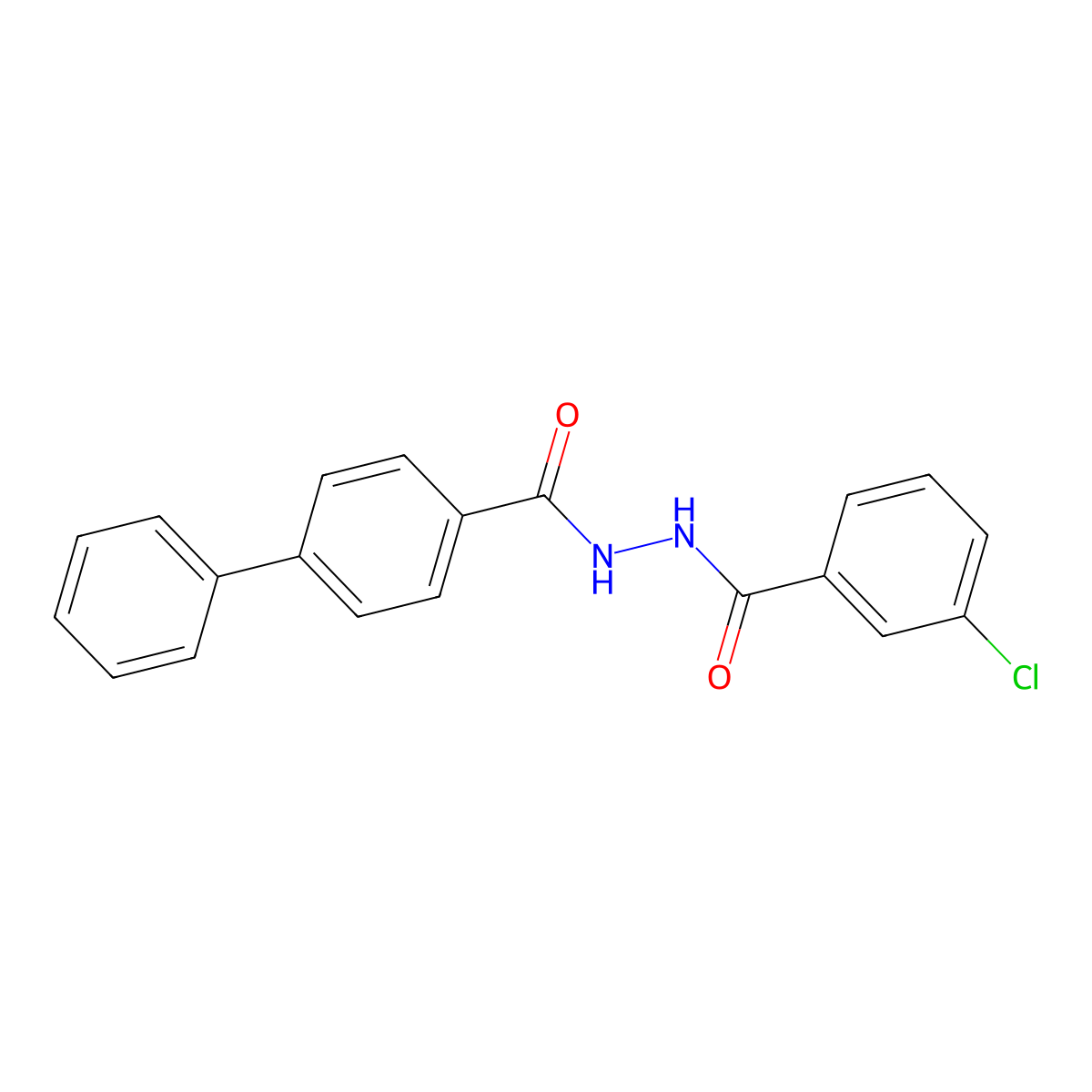 3-chloro-N'-(4-phenylbenzoyl)benzohydrazide molecular structure, CAS 100989-12-6