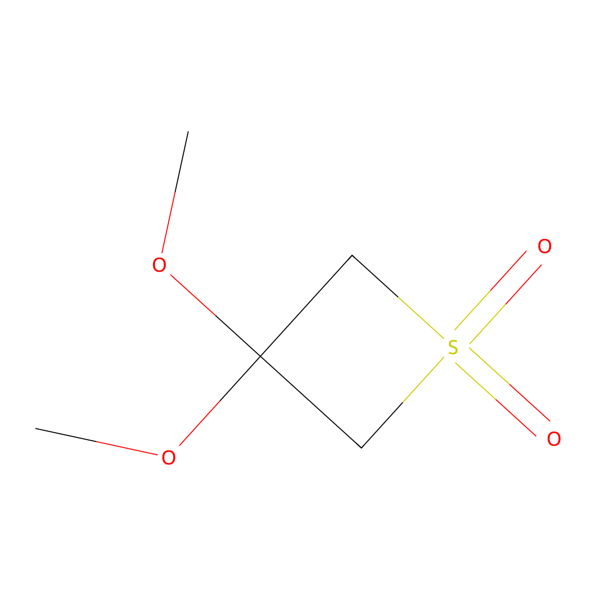 3,3-Dimethoxythietane 1,1-dioxide molecular structure, CAS 10099-05-5
