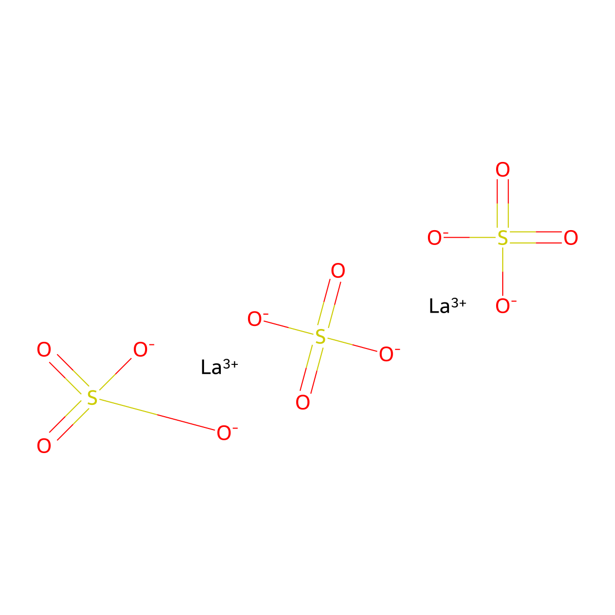 Lanthanum sulfate molecular structure, CAS 10099-60-2