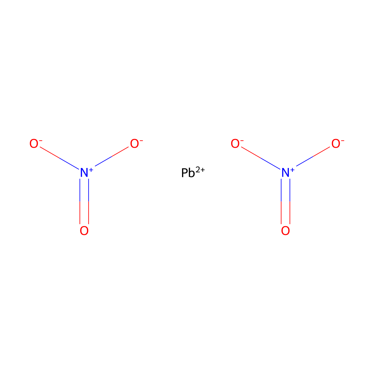 Lead nitrate molecular structure, CAS 10099-74-8