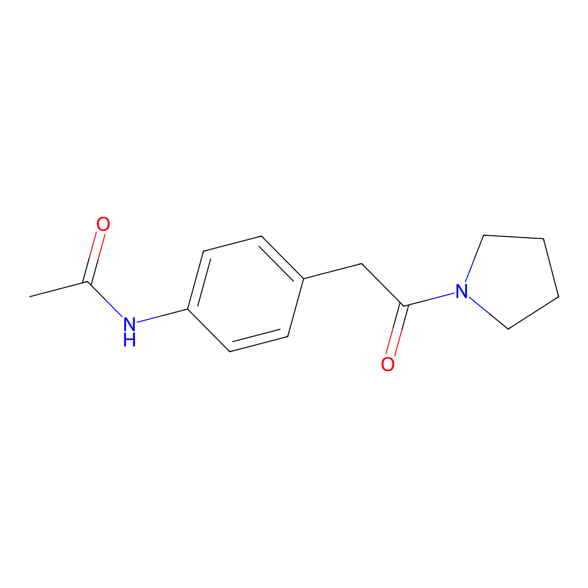 N-{4-[2-oxo-2-(pyrrolidin-1-yl)ethyl]phenyl}acetamide molecular structure, CAS 1009905-97-8