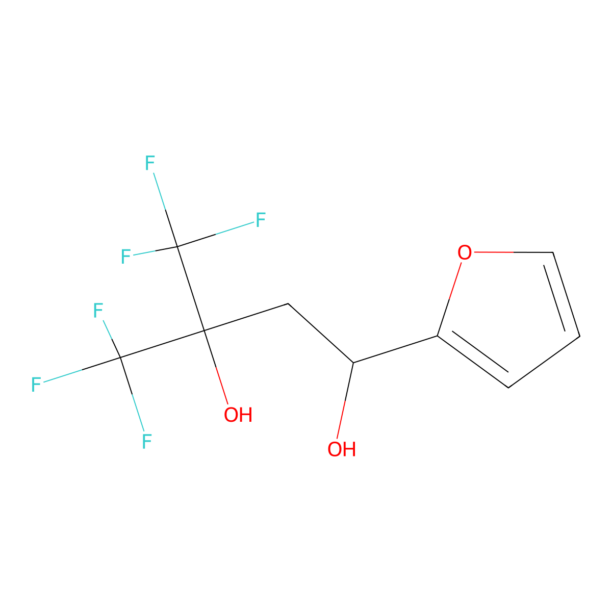 4,4,4-Trifluoro-1-(furan-2-yl)-3-(trifluoromethyl)butane-1,3-diol molecular structure, CAS 100991-87-5
