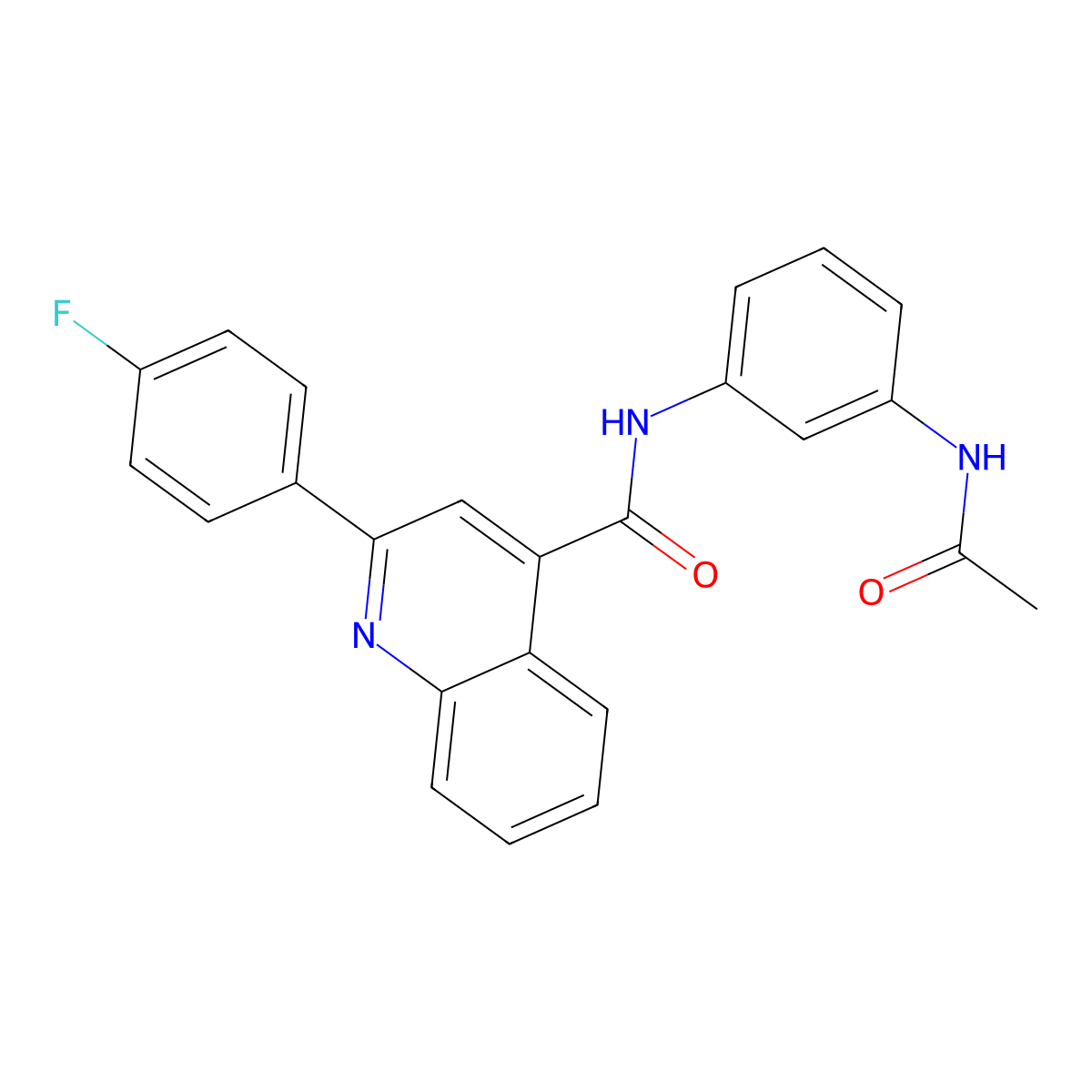 N-[3-(acetylamino)phenyl]-2-(4-fluorophenyl)quinoline-4-carboxamide molecular structure, CAS 1009917-87-6