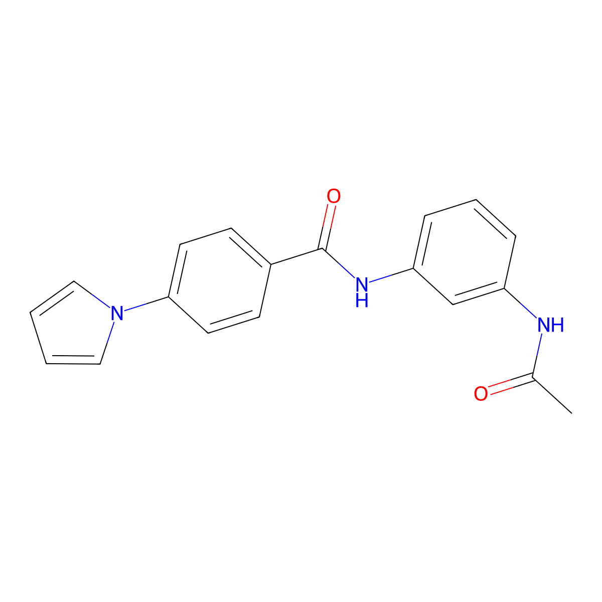 N-[3-(acetylamino)phenyl]-4-(1H-pyrrol-1-yl)benzamide molecular structure, CAS 1009917-99-0