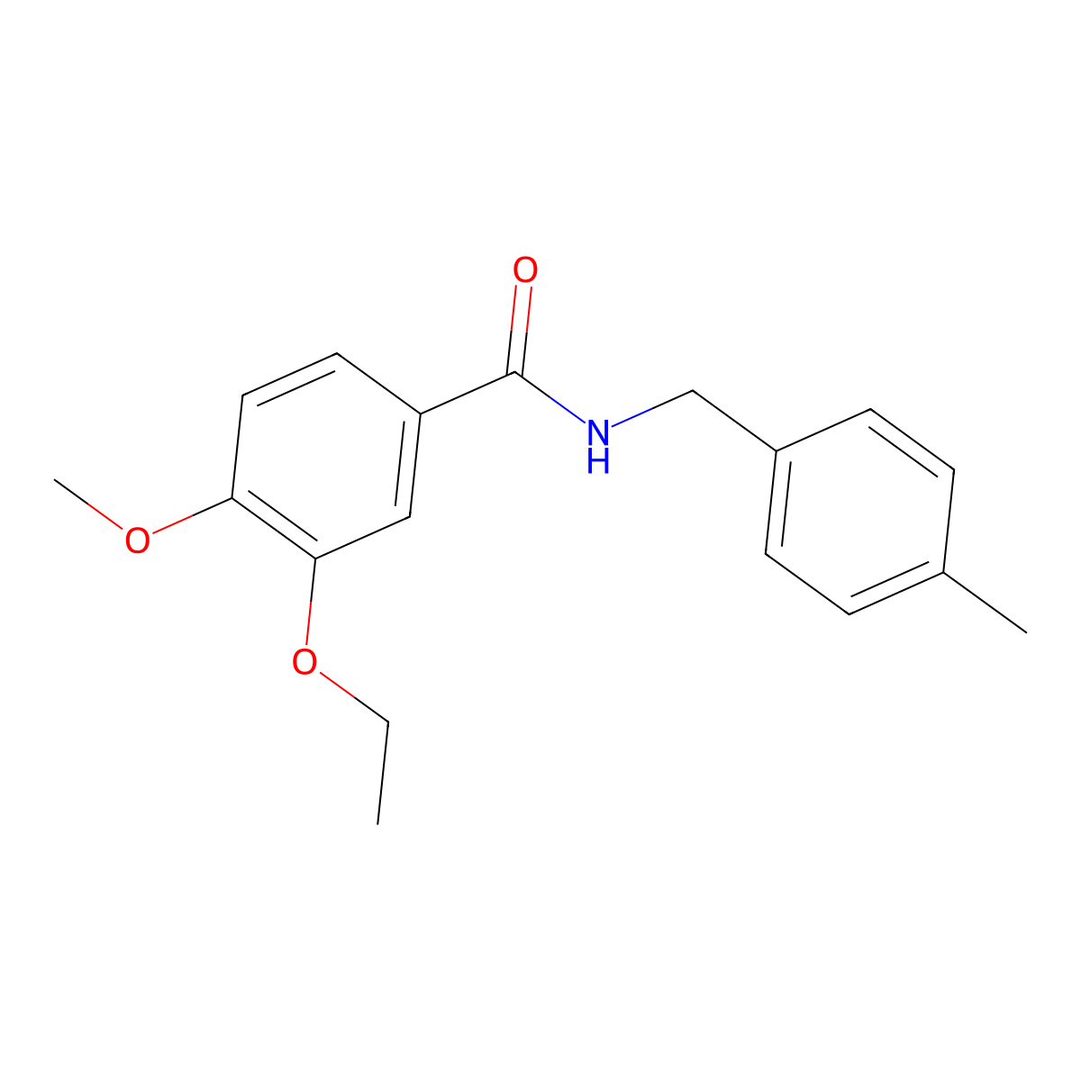 3-ethoxy-4-methoxy-N-[(4-methylphenyl)methyl]benzamide molecular structure, CAS 1009918-63-1
