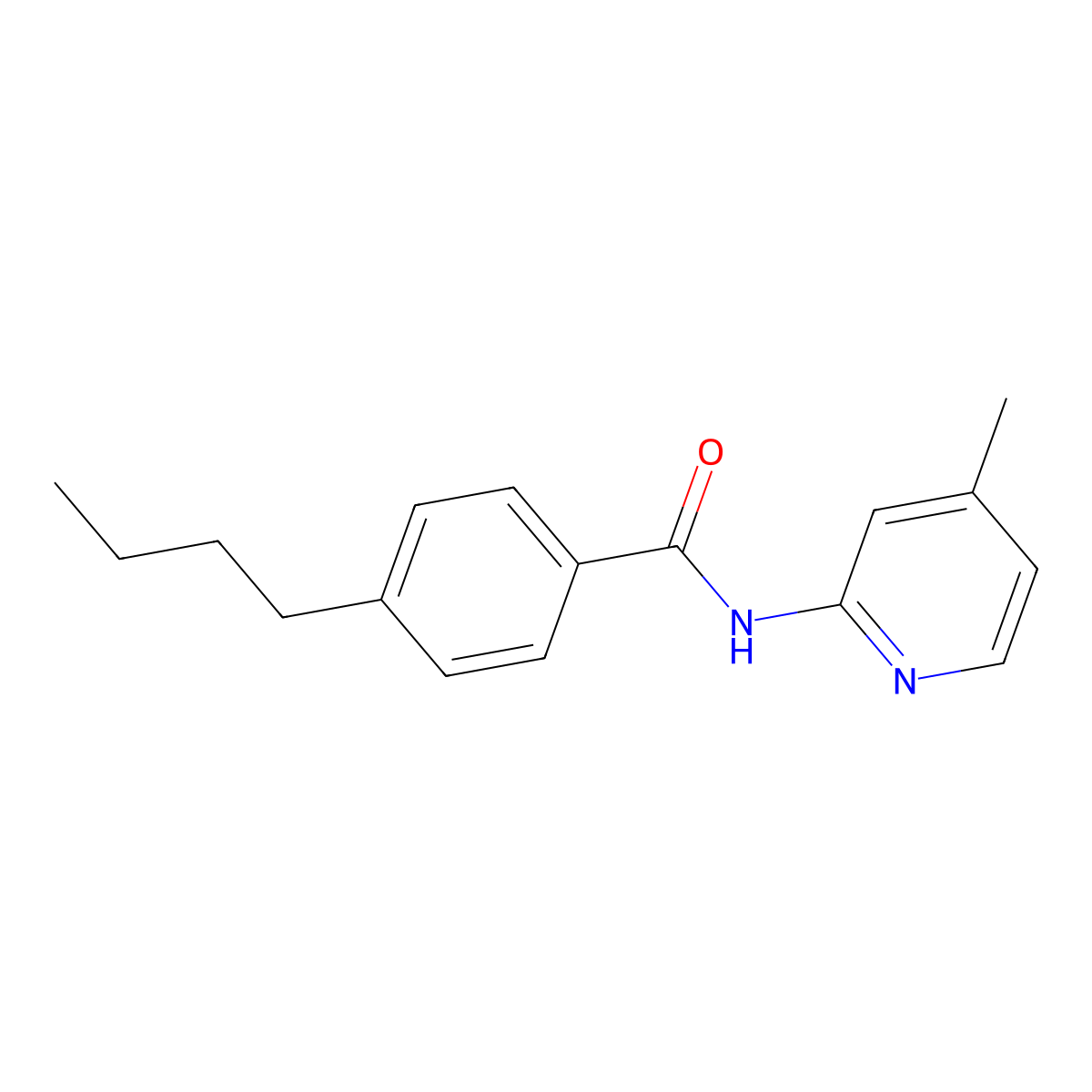 4-Butyl-N-(4-methyl-2-pyridinyl)benzamide molecular structure, CAS 1009957-05-4