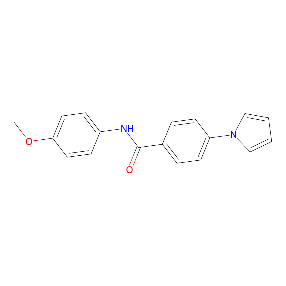 N-(4-methoxyphenyl)-4-(1H-pyrrol-1-yl)benzamide molecular structure, CAS 1009958-57-9