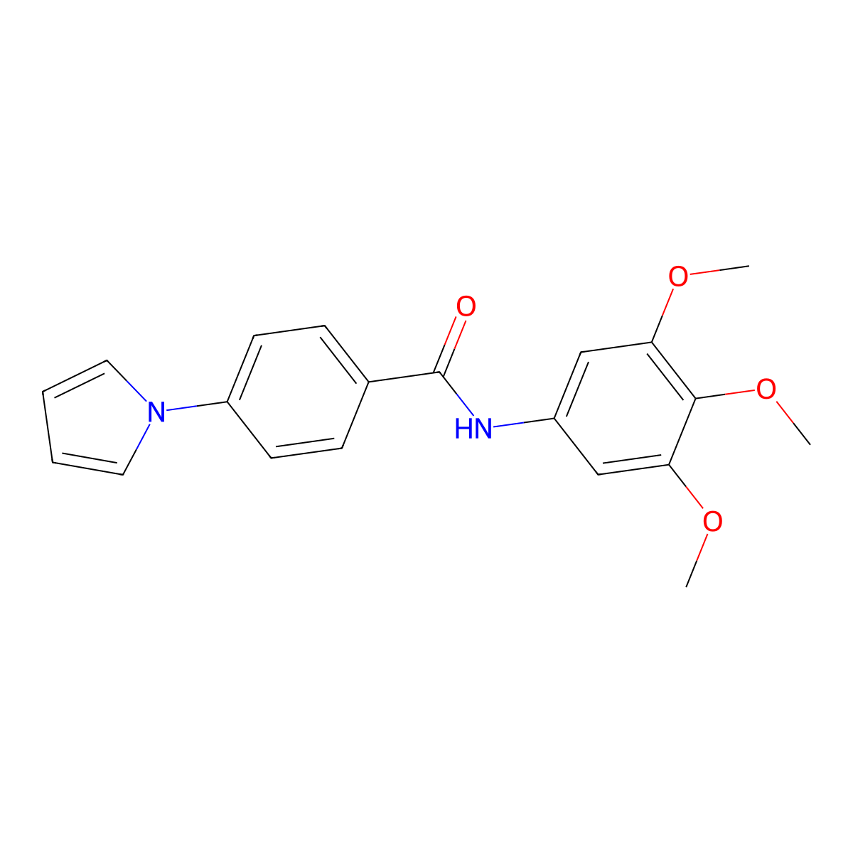 4-(1H-pyrrol-1-yl)-N-(3,4,5-trimethoxyphenyl)benzamide molecular structure, CAS 1009968-01-7