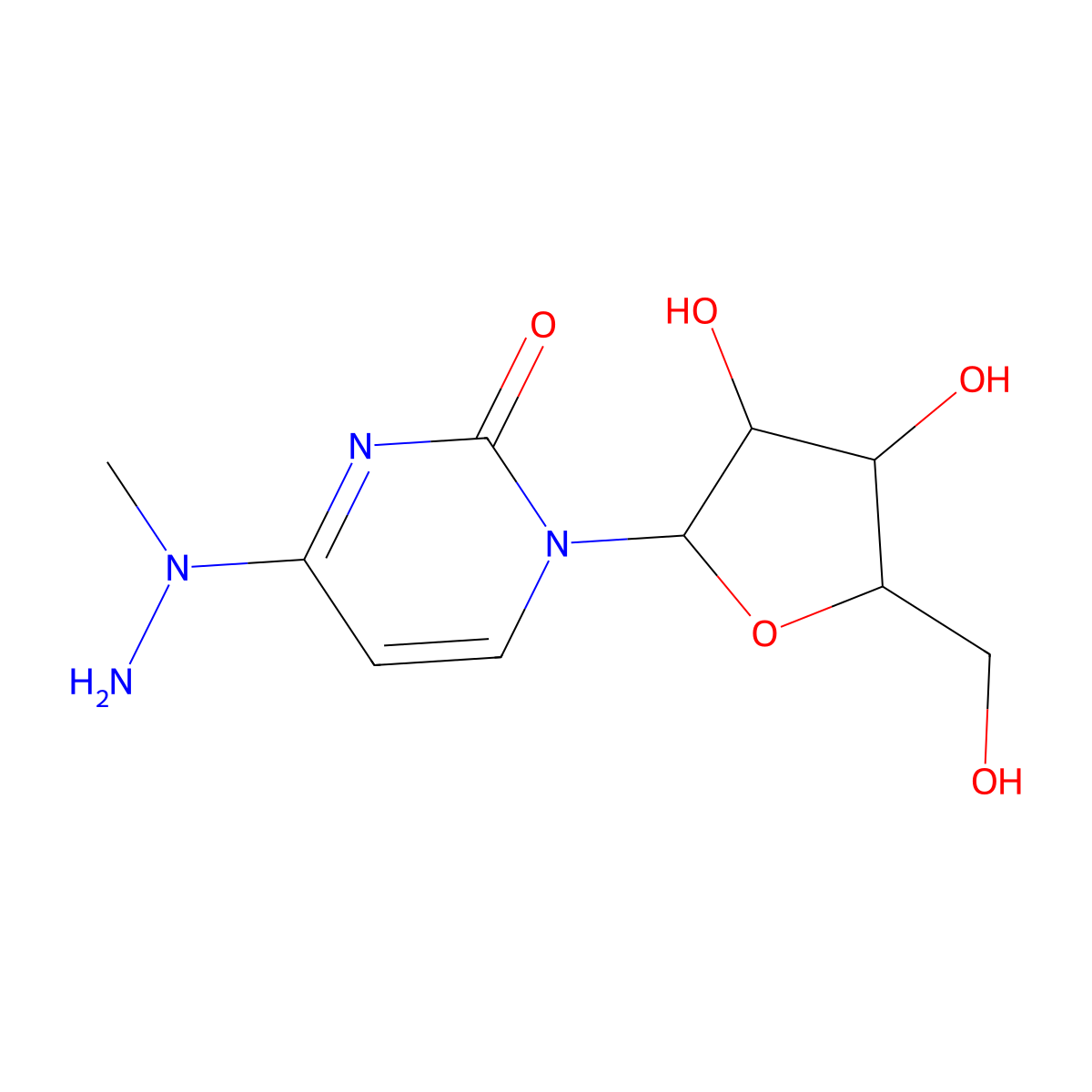 N-Amino-N-methylcytidine molecular structure, CAS 100997-68-0