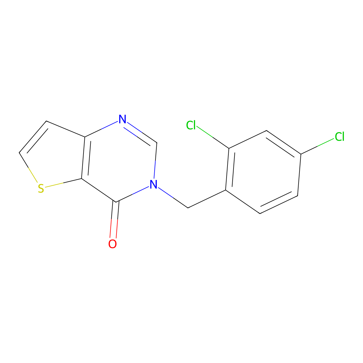 3-(2,4-dichlorobenzyl)thieno[3,2-d]pyrimidin-4(3H)-one molecular structure, CAS 1009970-09-5