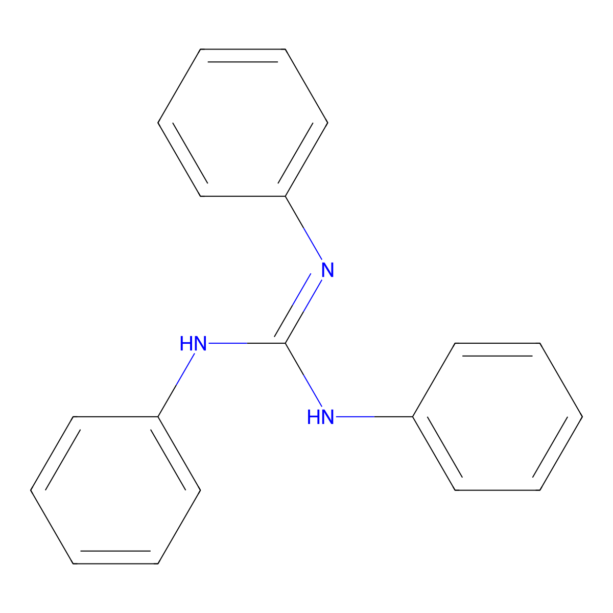 1,2,3-Triphenylguanidine molecular structure, CAS 101-01-9