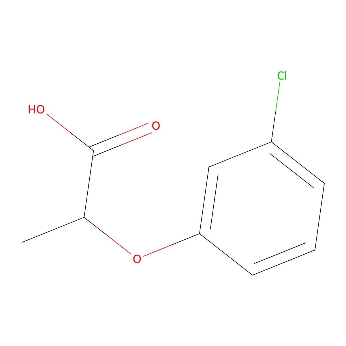 (+-)-2-(3-Chlorophenoxy)propionic acid molecular structure, CAS 101-10-0