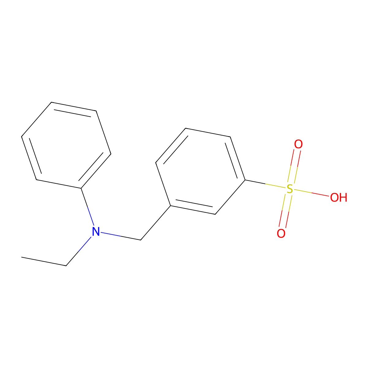 3-((Ethylphenylamino)methyl)benzenesulfonic acid molecular structure, CAS 101-11-1