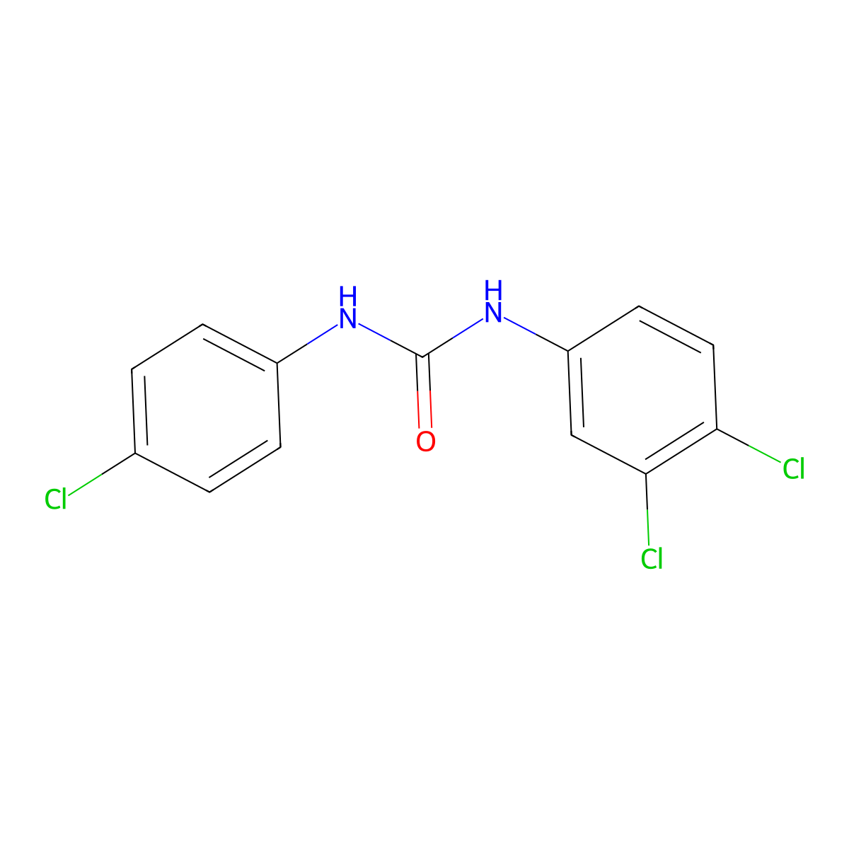 Triclocarban molecular structure, CAS 101-20-2