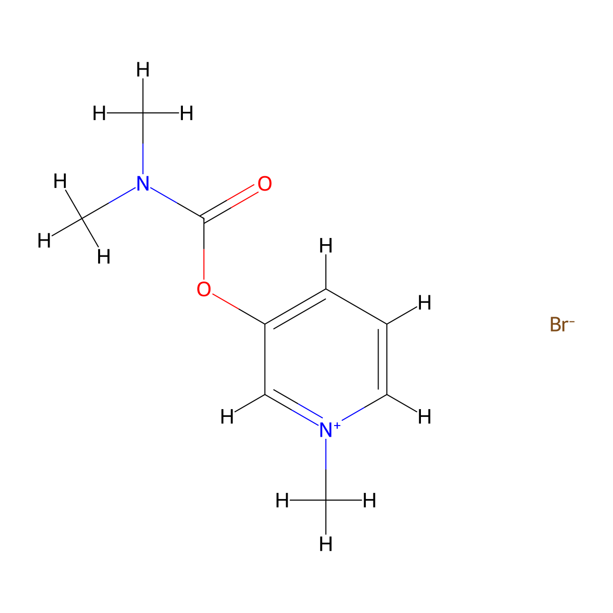 Pyridostigmine Bromide molecular structure, CAS 101-26-8