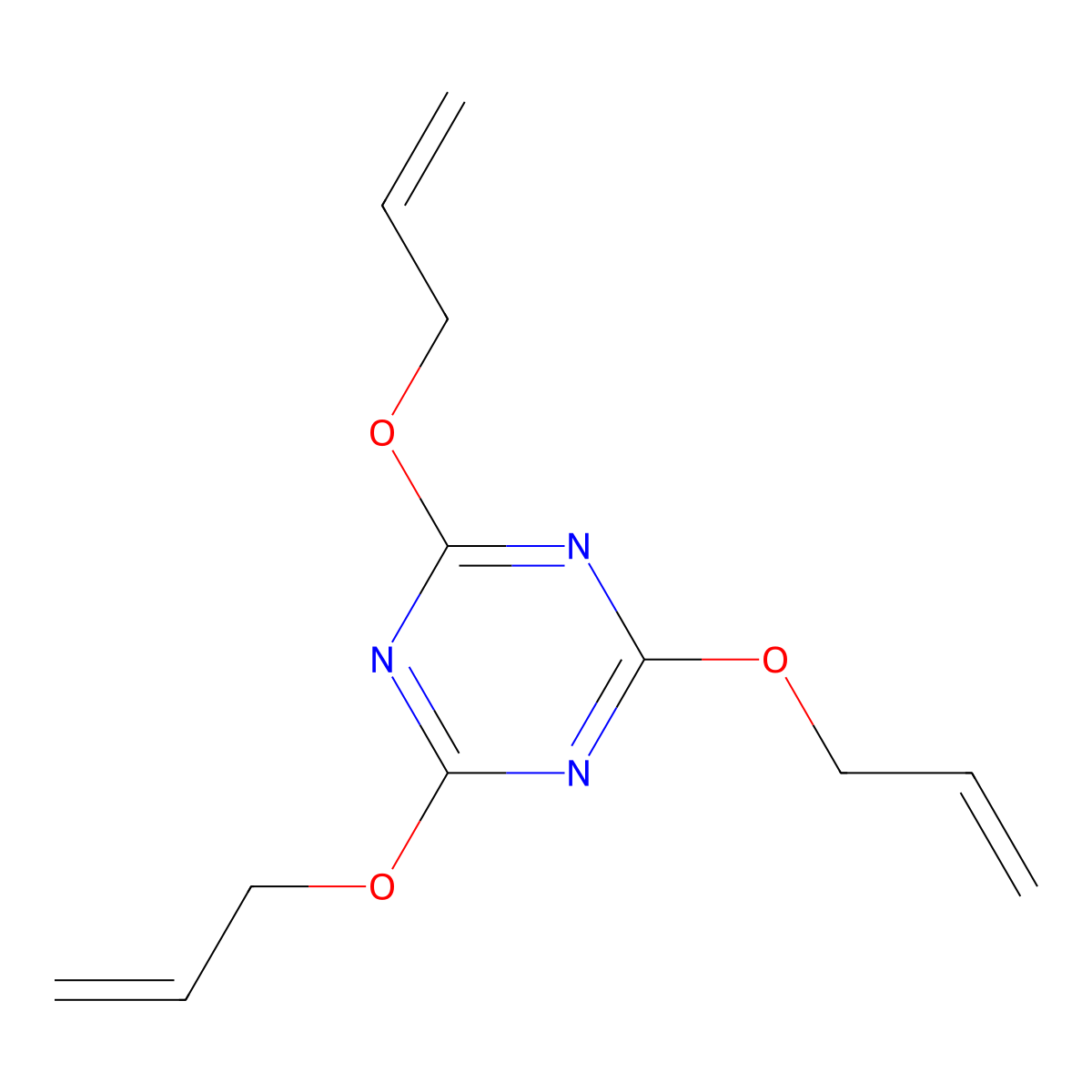Triallyl cyanurate molecular structure, CAS 101-37-1