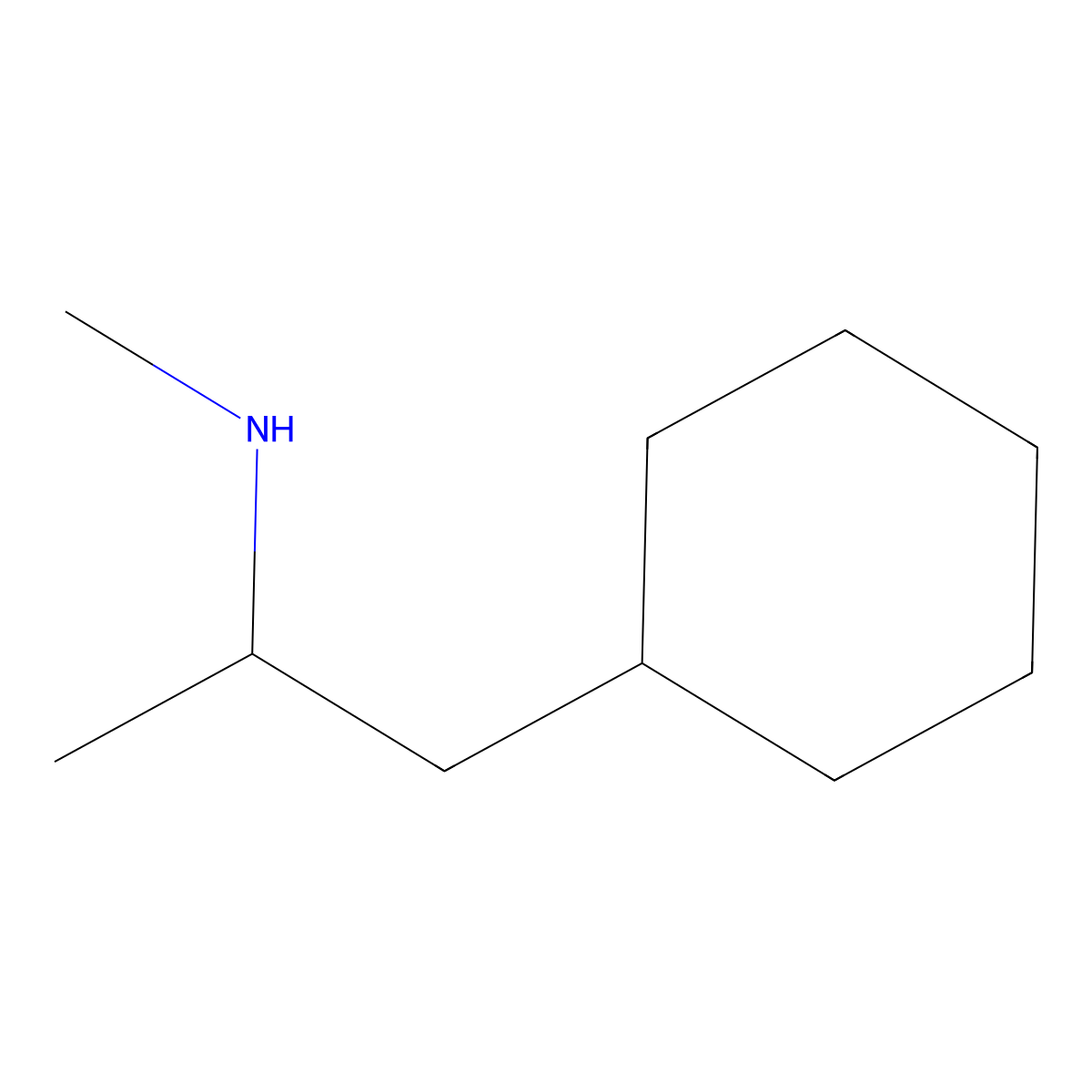 Propylhexedrine molecular structure, CAS 101-40-6