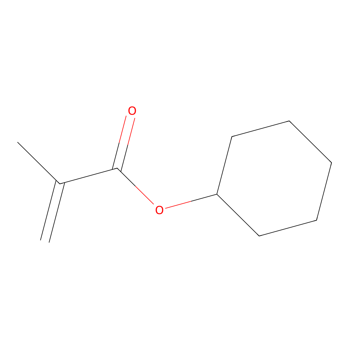 Cyclohexyl methacrylate molecular structure, CAS 101-43-9