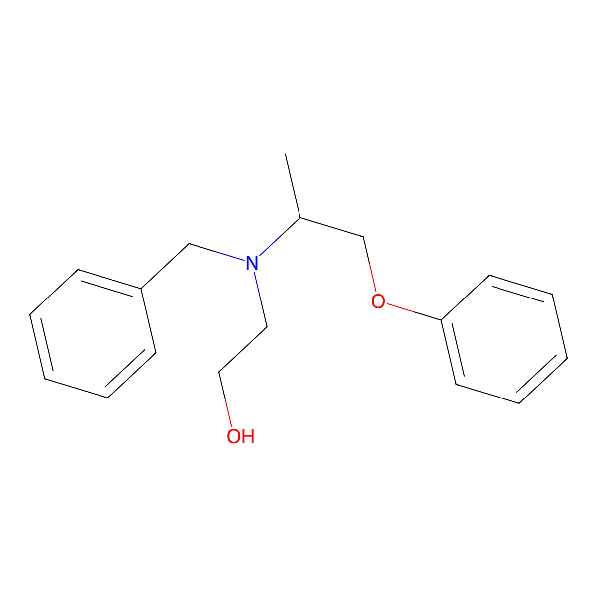 2-[Benzyl(1-methyl-2-phenoxyethyl)amino]ethanol molecular structure, CAS 101-45-1
