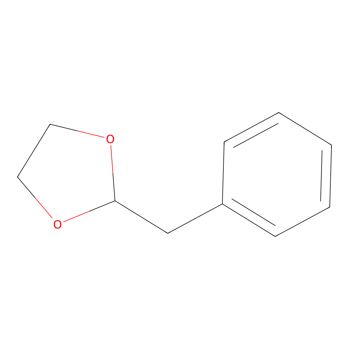 2-Benzyl-1,3-dioxolane molecular structure, CAS 101-49-5