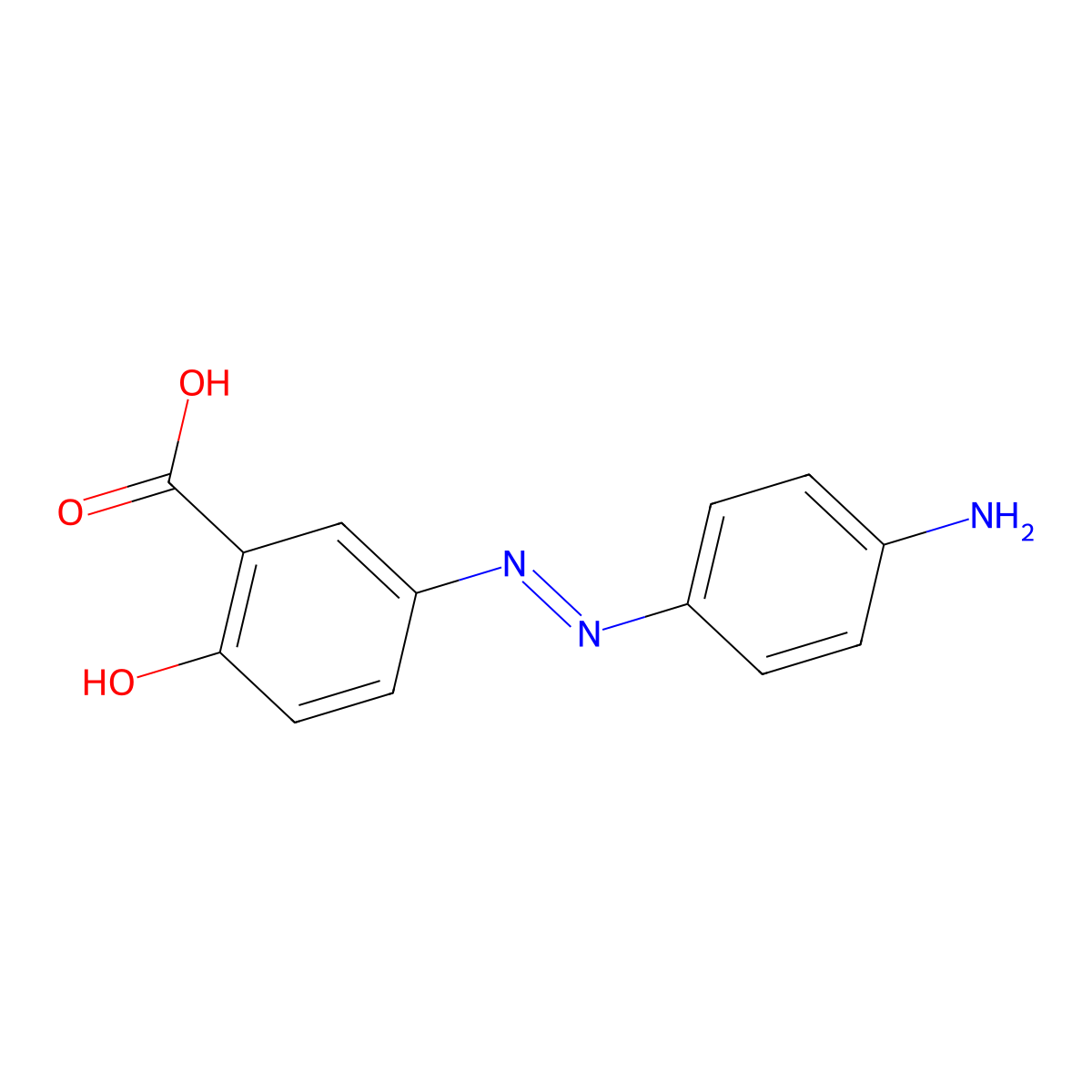 5-((p-Aminophenyl)azo)salicylic acid molecular structure, CAS 101-51-9