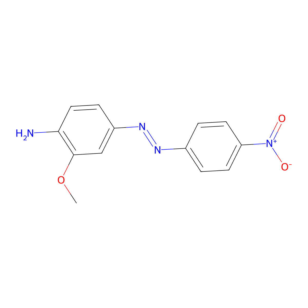 4-Amino-3-methoxy-4'-nitroazobenzene molecular structure, CAS 101-52-0