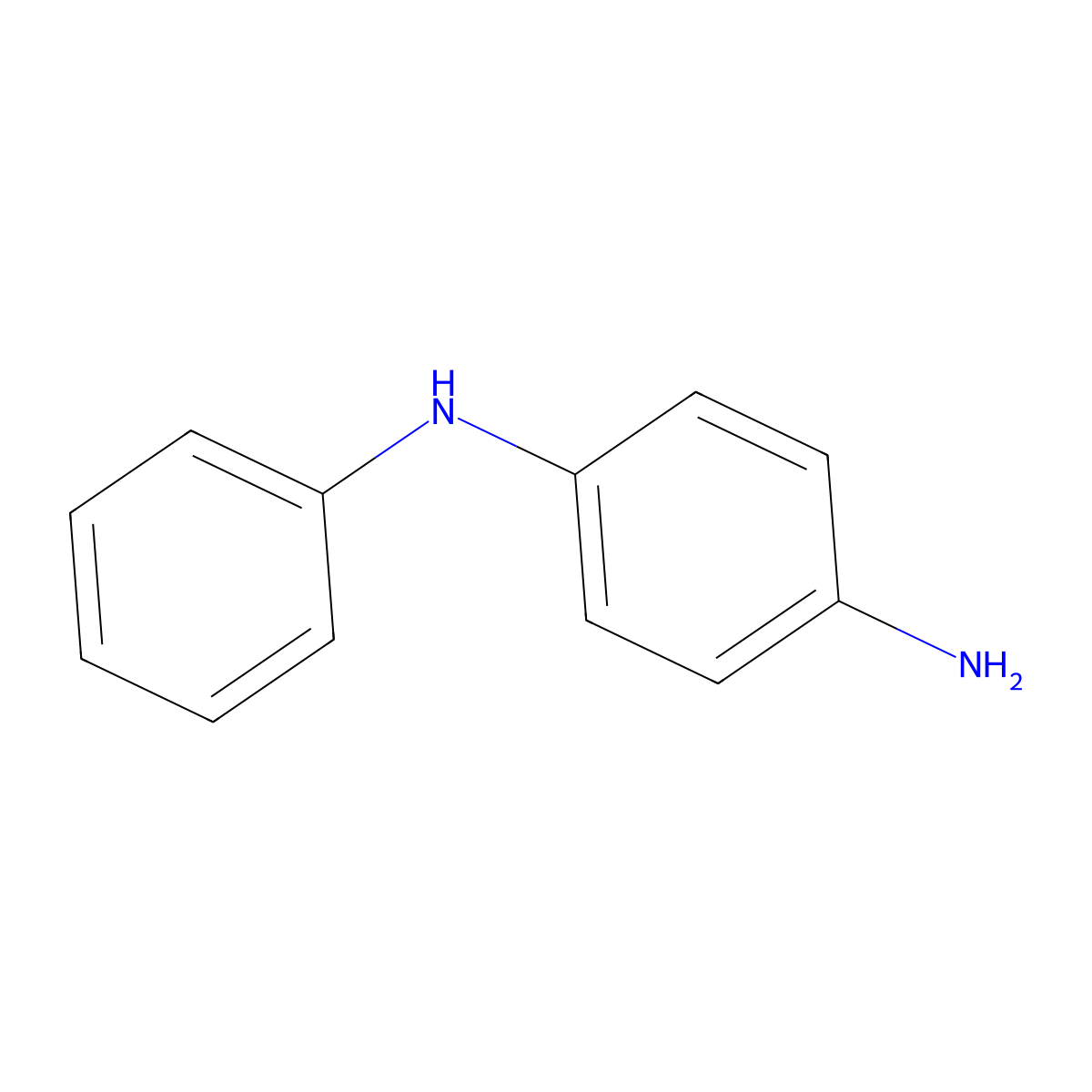 N-Phenyl-p-phenylenediamine molecular structure, CAS 101-54-2