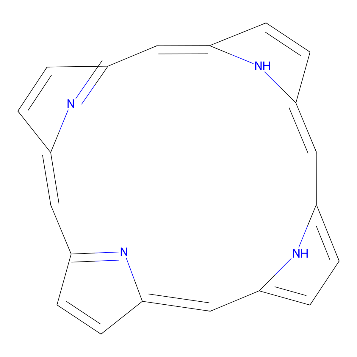Porphyrin molecular structure, CAS 101-60-0