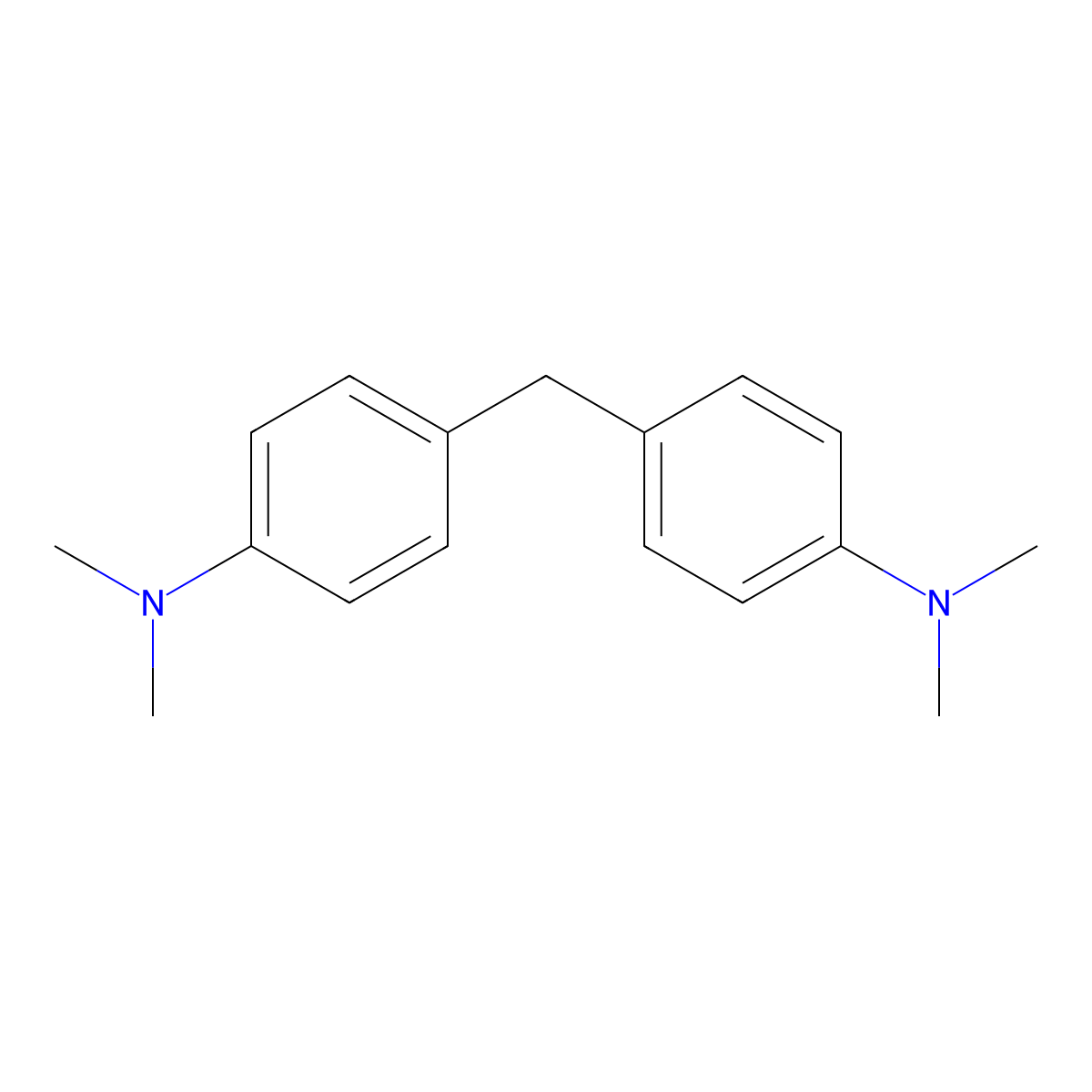Bis(p-(dimethylamino)phenyl)methane molecular structure, CAS 101-61-1