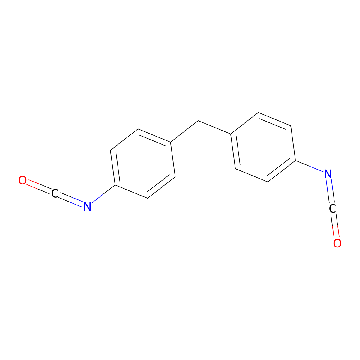 Diphenylmethane diisocyanate molecular structure, CAS 101-68-8